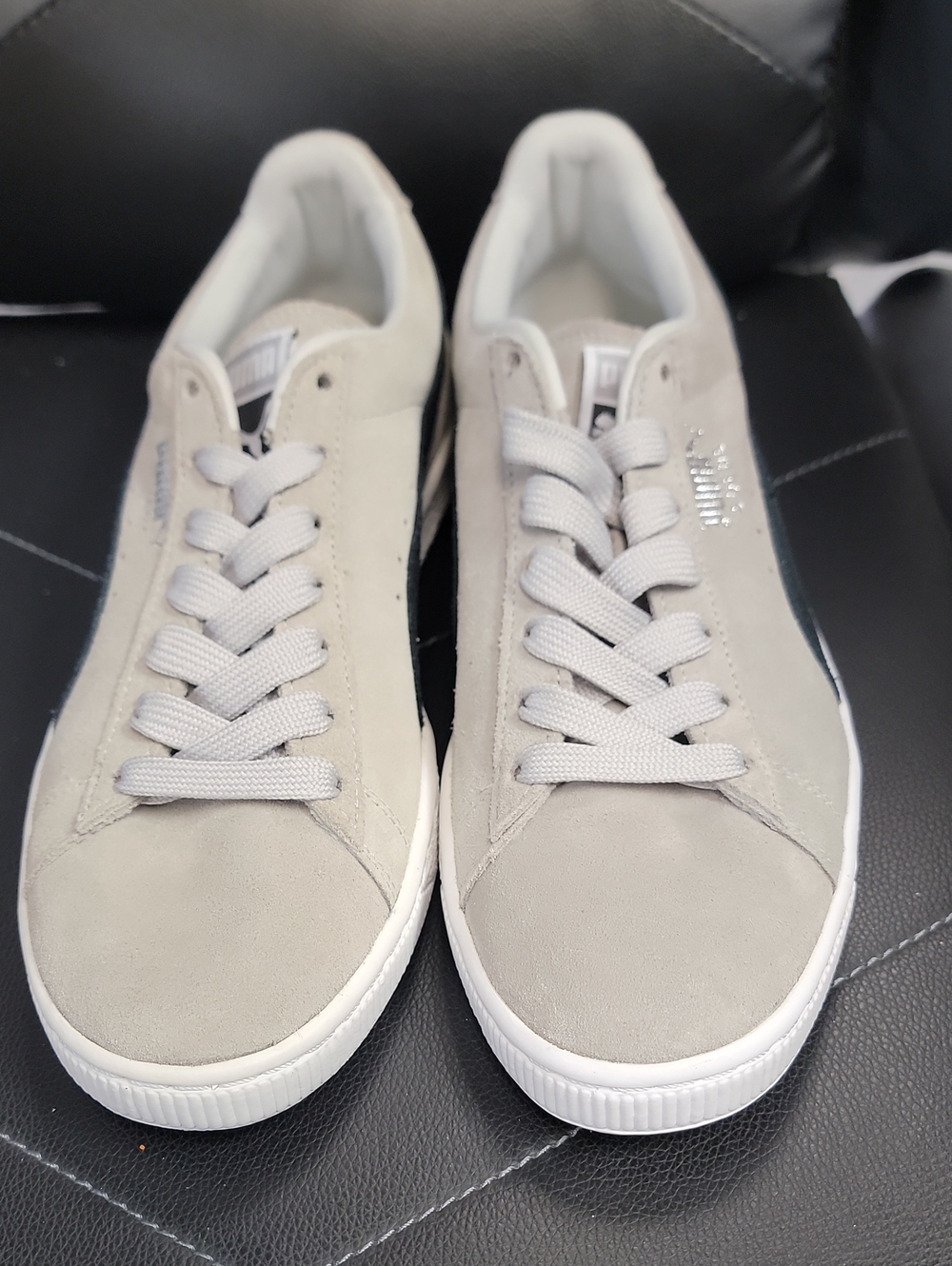 Puma Men's Low-Top Suede Sneakers in Light Gray